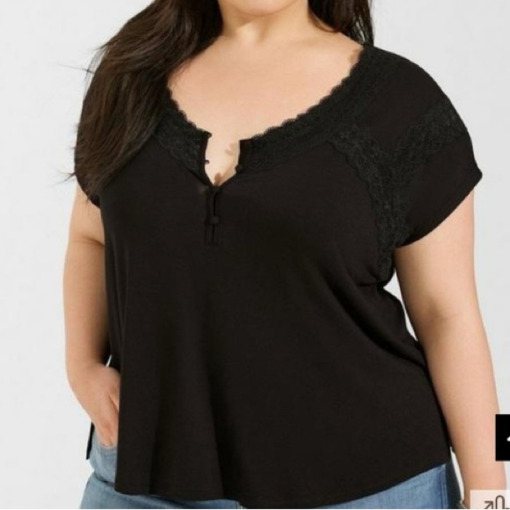 Torrid Black Dolman Sleeve Embellished Blouse